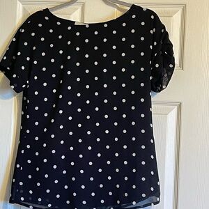 Charlie Paige Black and White Polka Dot Blouse